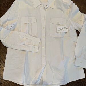 Frame Denim Men's Classic White Button-Down Shirt